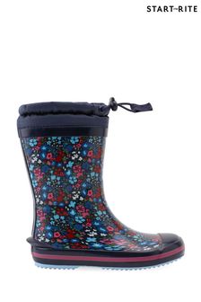 Start-Rite Little Puddle Floral Tie Top Cosy Wellies (C72314) | ₪ 131