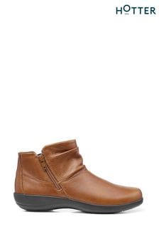Hotter Tan Brown Hotter Murmur Black Zip-Fastening Boots (C72331) | €142