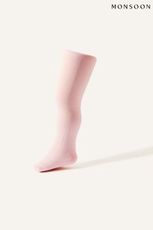 Girls pink sparkly top tights