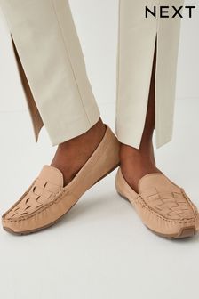 Camel Brown Regular/Wide Fit Forever Comfort® Leather Weave Driver Shoes (C72478) | €22