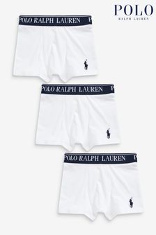 حزمة من 3 بوكسرات بيضاء بحافة خصر بشعار للأولاد من Polo Ralph Lauren (C72510) | 191 ر.س