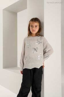 Angel & Rocket Silver Esther Sequin Bow Jumper (C72635) | TRY 884 - TRY 1.020
