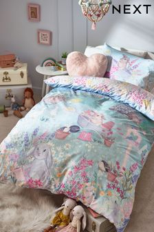 Multi Bunny Meadow 100% Cotton Duvet Cover and Pillowcase Set (C72718) | CHF 32