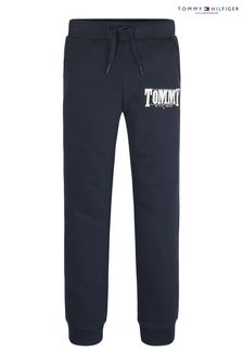 Niebieskie joggery Tommy Hilfiger z satynowym logo Tommy (C73081) | 157 zł - 190 zł