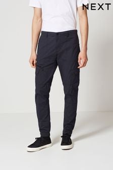 Navy Blue Slim Stretch Utility Trousers (C73300) | 14,480 Ft