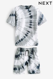 Noir/gris - Ensemble t-shirt et Shorts effet tie-dye (3-16 ans) (C73332) | €18 - €28