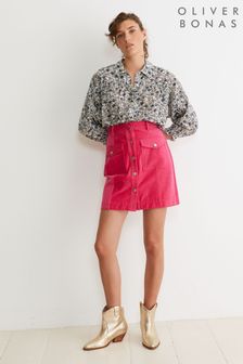 Oliver Bonas Hot Pink Cord Mini Skirt (C73413) | €34