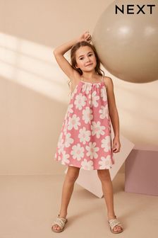 Rosa floral - Vestido de tirantes (3-16años) (C73568) | 15 € - 22 €