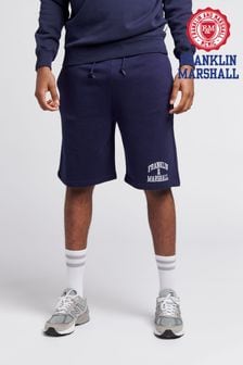 Franklin & Marshall Mens Blue Arch Letter Shorts (C73669) | 337 د.إ