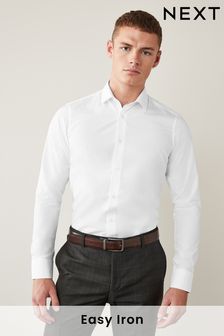 Blanco - Corte ajustado - Camisa con puño sencillo de cuidado fácil (C73786) | 24 €