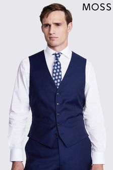 MOSS x Cerutti Blue Tailored Fit Twill Suit Waistcoat (C73863) | €165