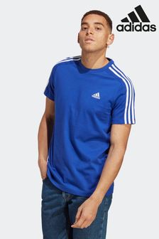 Albastru închis - Tricou cu 3 dungi Jerseu single-adidas Esențiale (C73895) | 137 LEI