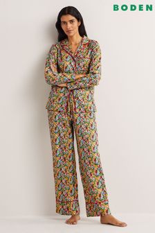 Pantaloni de pijama din bumbac ușor cu Floral Boden Natural (C74130) | 254 LEI