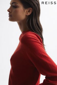 Czerwony - Dzianinowy sweter Reiss Audrey zokrągłym dekoltem (C74194) | 735 zł