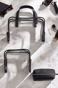 Set of 4 Black Make-Up Bags (C74324) | kr223