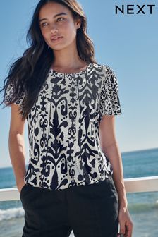 Women s T Shirts Petite Short Sleeve 100 Cotton Tops Next USA