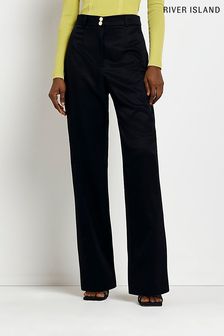 Črne vsestranske hlače z ravnimi hlačnicami River Island (C74731) | €24