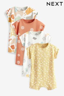 Multi Neutral Baby Jersey Romper 4 Pack (0mths-3yrs) (C75235) | €20 - €25