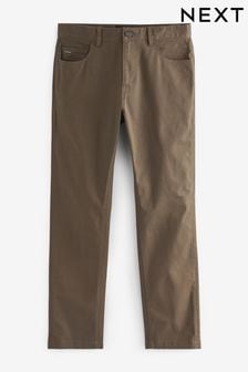 Mushroom Brown Textured Slim Motion Flex Soft Touch Chino Trousers (C75249) | kr332