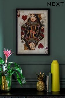 Monochrome Playing Card Framed Queen Wall Art (C75348) | €39