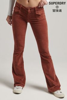 Superdry Brown Low Rise Velvet Flare Jeans (C75606) | $107