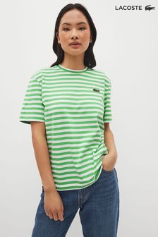 Зеленый - Lacoste Striped Oversized T-shirt (C75783) | €96