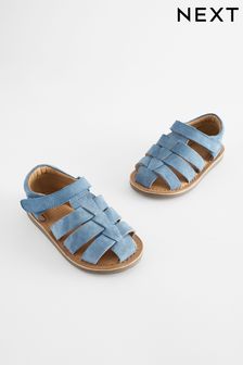 Blue Leather Closed Toe Touch Fastening Sandals (C75888) | ￥3,470 - ￥4,160