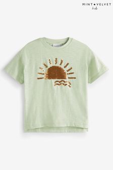 Mint Velvet Khaki Green Sequin Sun T-Shirt (C75924) | 6,810 Ft - 7,780 Ft