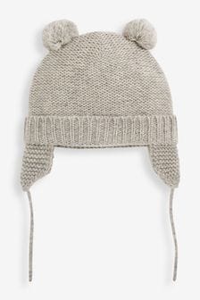JoJo Maman Bébé Grey Pom Pom Hat (C75998) | $33
