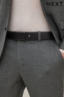 Black Perforated Leather Belt (C76264) | 115 zł