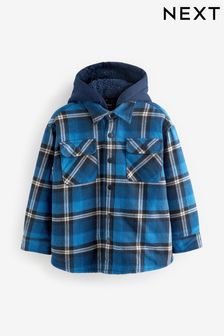 Blau - Karierte Hemdjacke mit Kapuze (3-16yrs) (C76340) | 30 € - 39 €