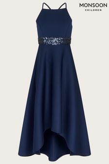 Monsoon Blue Sequin Scuba Prom Dress (C76972) | 74 € - 81 €