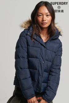 Superdry Blue Hooded Mid Layer Short Jacket (C77083) | €138
