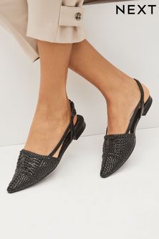 Black Forever Comfort® Weave Slingback Flat Shoes (C77130) | 57 €
