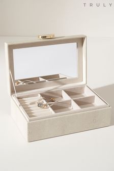 Truly Ivory Cream Luxe Shagreen Jewellery Box (C77140) | €96