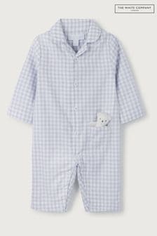 The White Company Grey Gingham Sleepsuit (C77345) | OMR16
