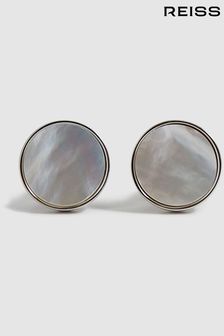 Silver - Reiss Ardley Stone Insert Cufflinks (C77423) | kr1 060
