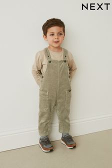 Khaki Green Cord Dungarees (3mths-7yrs) (C77549) | AED99 - AED117