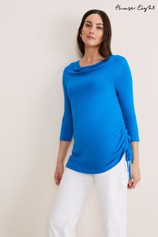 Phase Eight Blue Jazmin Ruched Side Top (C77557) | €27