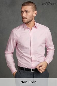 Pink Slim Fit Signature Super Non Iron Single Cuff Shirt (C77819) | $74