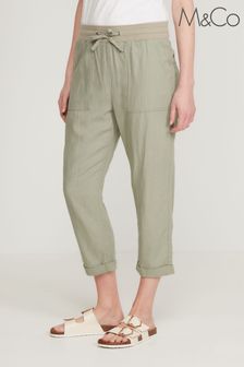 M&Co Green Linen Cropped Trousers (C77838) | ₪ 116