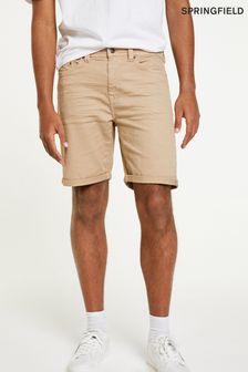 Springfield Brown Five Pocket Slim Distressed Bermuda Shorts (C77992) | €44