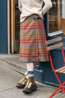 Celtic & Co. Brown Midi Celt Kilt Skirt (C78122) | €165