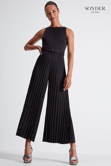 Атлас Плиссированная юбка Черный комбинезон Sonder Studio Glamour (C78170) | €56