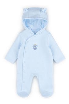Rock A Bye Baby Boutique Blue Bear Detail Quilted Pramsuit (C78276) | €25
