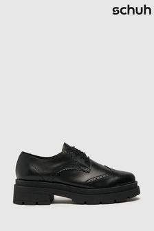 حذاء جلد أسود بنقوش مخرمة برباط علوي Lorin من Schuh (C78283) | 383 ر.س