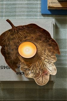 Laura Ashley Gold Corrina Leaf Decorative Platter (C78497) | $60