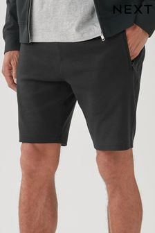 Schwarz - Jersey-Shorts mit Reißverschlusstaschen (C78600) | 26 €