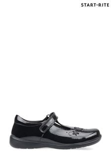Start Rite Star Jump T-Bar Black Patent Leather Black School Shoes (C78748) | ￥8,100