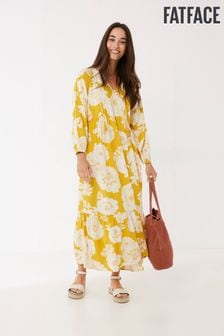FatFace Marissa Yellow Linear Bloom Maxi Beach Dress (C78822) | ₪ 261
